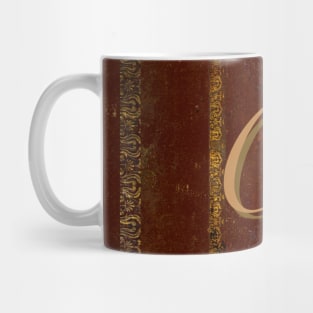 Classic Old Leather Book Cover Monogrammed Letter O Mug